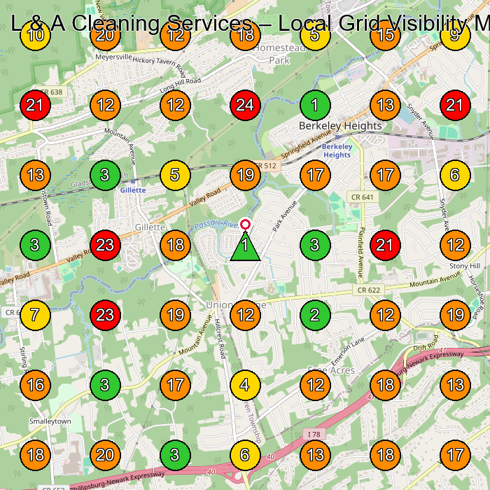 L & A Cleaning Services House Cleaning Service GeoGrid ranking map for None
